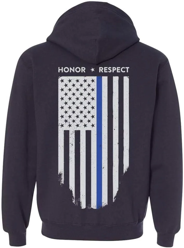 THIN BLUE LINE USA Full-Zip Hoodie - Honor & Respect