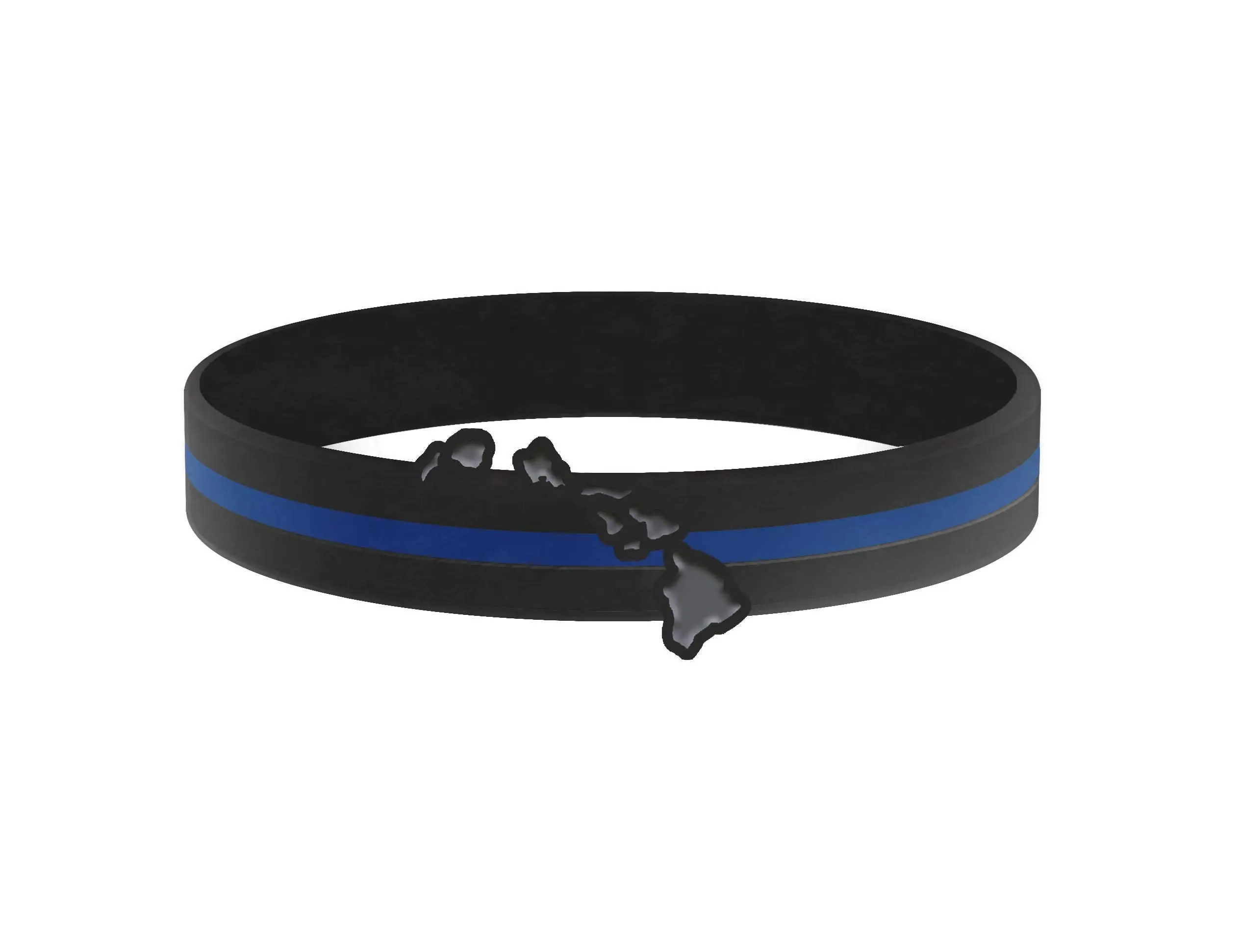 Thin Blue Line USA State Silicone Bracelet