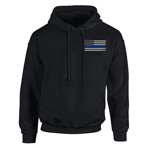 THIN BLUE LINE Unisex Thin Blue Line American Flag Hoodie
