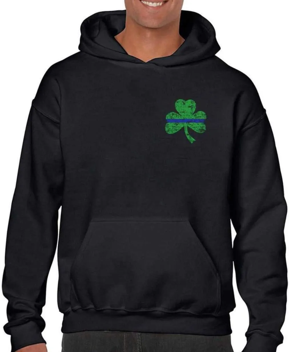THIN BLUE LINE USA Men's St. Patrick's Day Hooded Sweatshirt