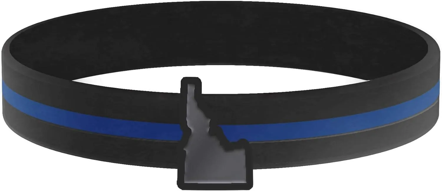 Thin Blue Line USA State Silicone Bracelet