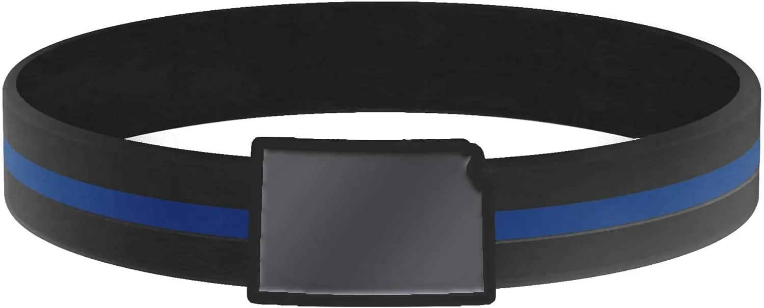 Thin Blue Line USA State Silicone Bracelet