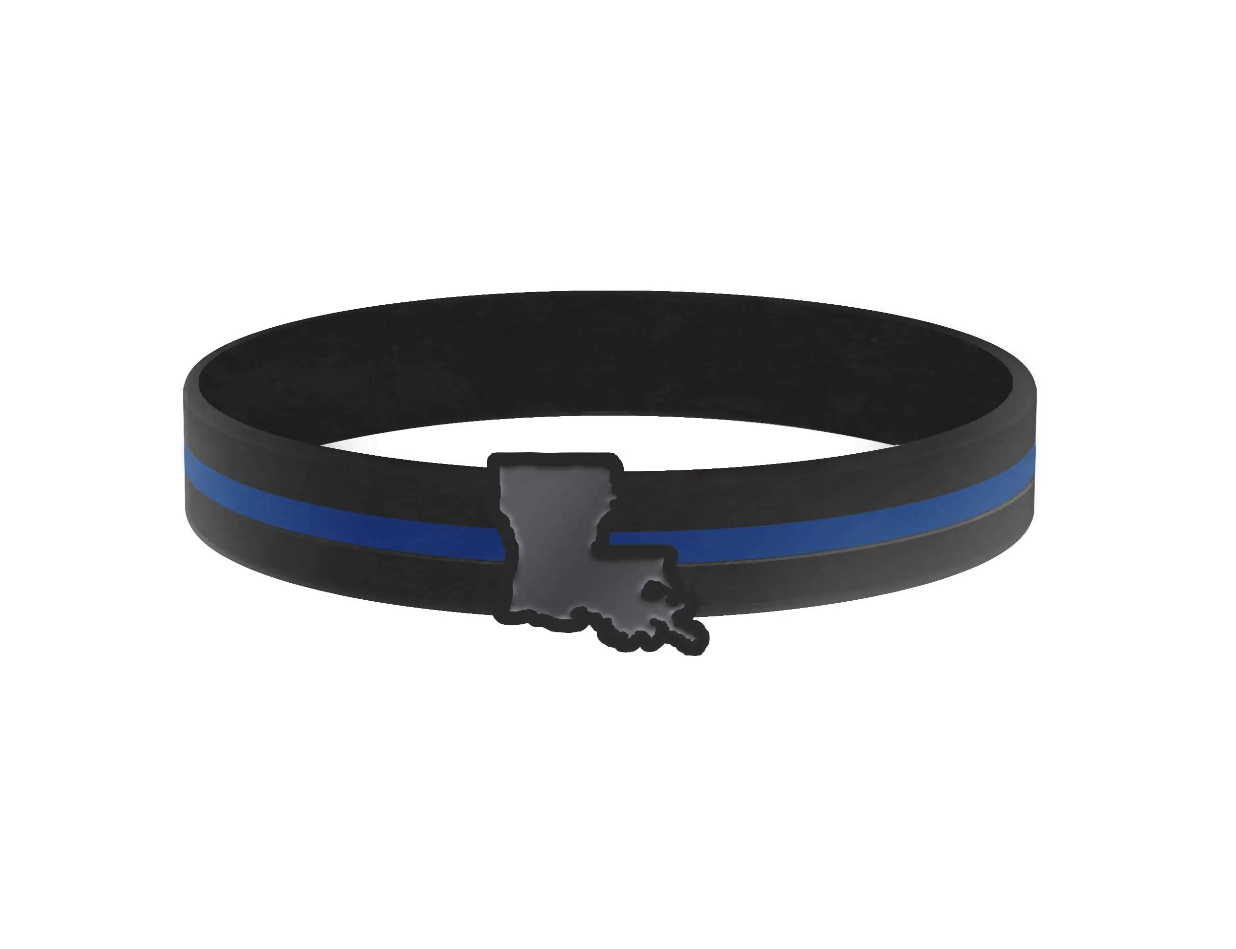Thin Blue Line USA State Silicone Bracelet