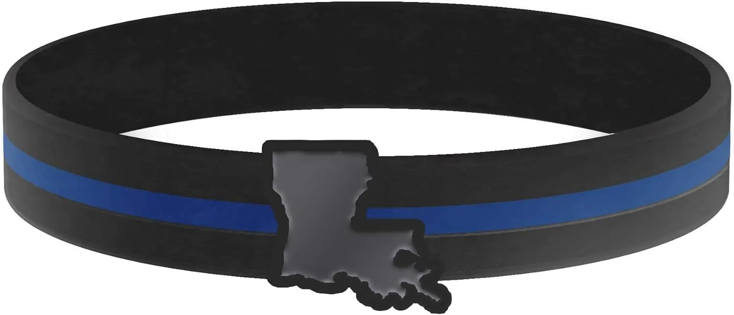Thin Blue Line USA State Silicone Bracelet