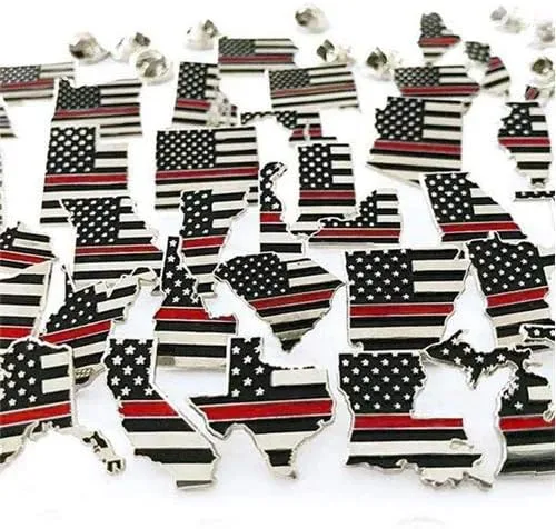 THIN BLUE LINE USA Thin Red Line State Pins