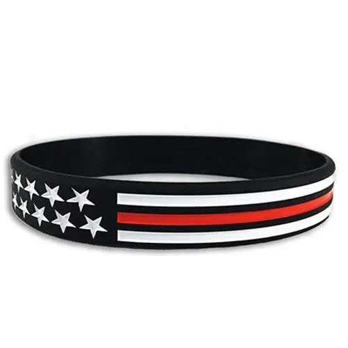 THIN BLUE LINE USA American Flag Silicone Bracelet