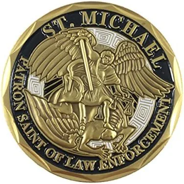 Thin Blue Line Challenge Coin, Saint Michael
