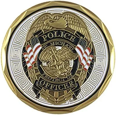 Thin Blue Line Challenge Coin, Saint Michael