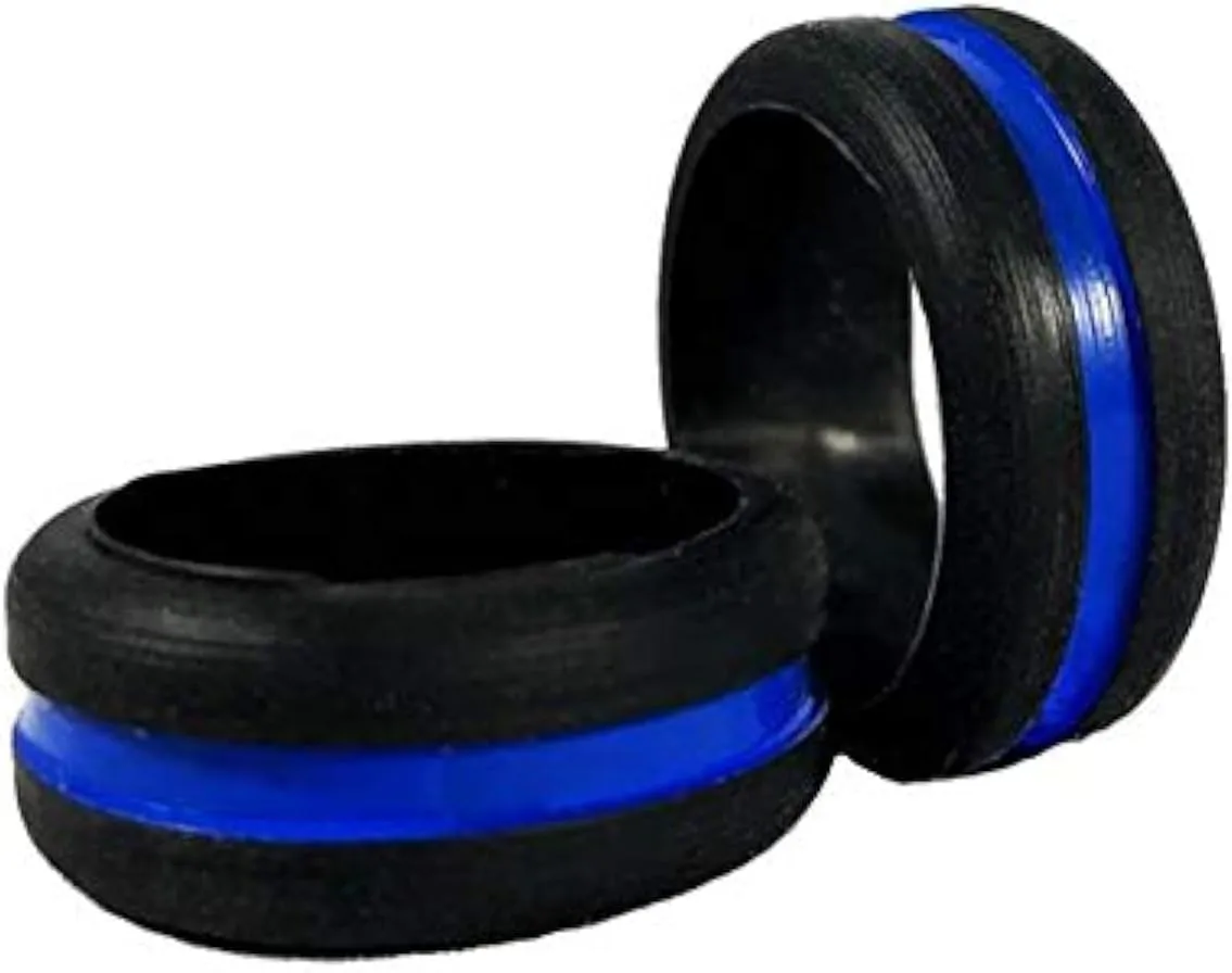 Thin Blue Line USA Silicone Wedding Ring for Women - Thin Blue Line for Engagement Wedding or Anniversary