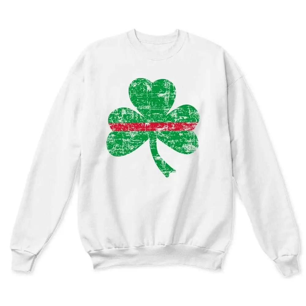 THIN BLUE LINE USA Thin Red Line St. Patrick's Day Crewneck Sweatshirt