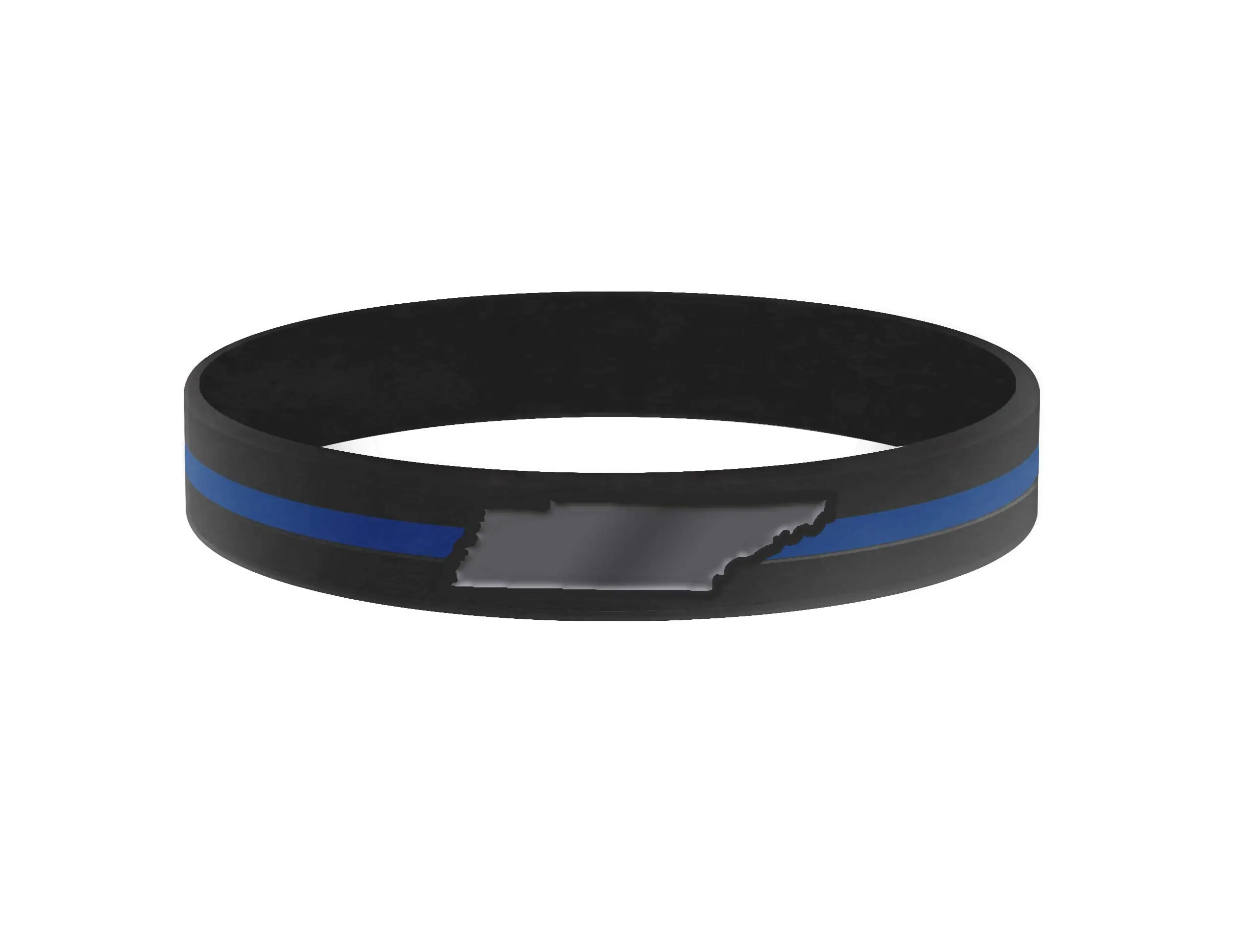 Thin Blue Line USA State Silicone Bracelet