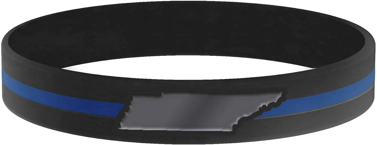 Thin Blue Line USA State Silicone Bracelet