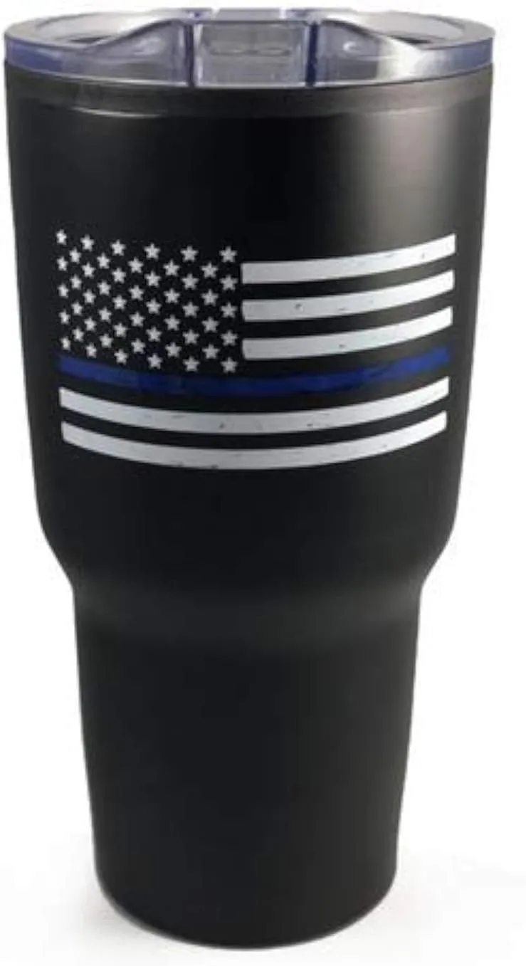 Thin Blue Line Tumbler, 30 oz