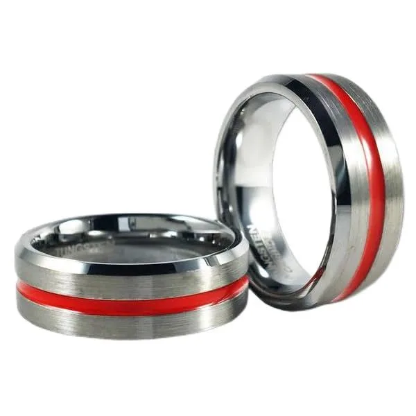 THIN BLUE LINE USA Men's Tungsten Carbide Ring