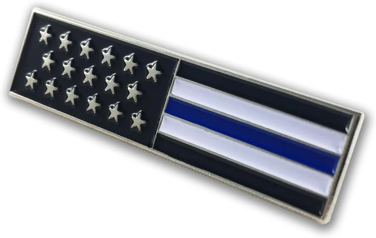 THIN BLUE LINE Enamel Lapel and Uniform Bar Pins