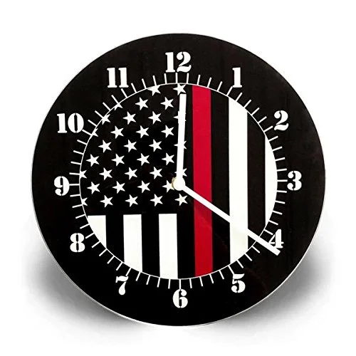 THIN BLUE LINE USA American Flag Wall Clock