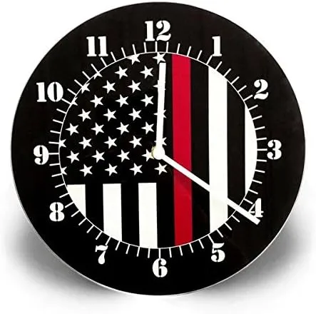 THIN BLUE LINE USA American Flag Wall Clock
