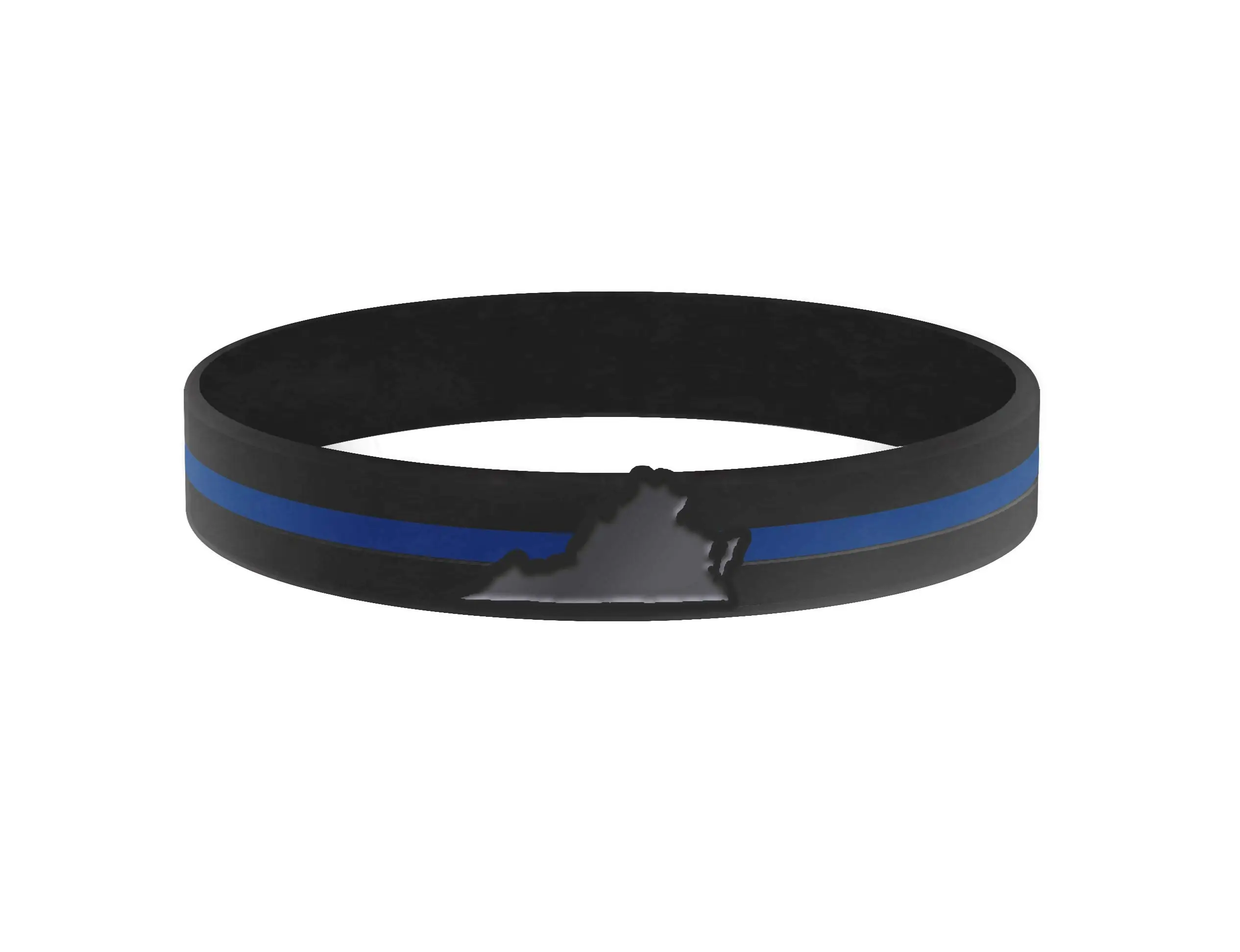 Thin Blue Line USA State Silicone Bracelet