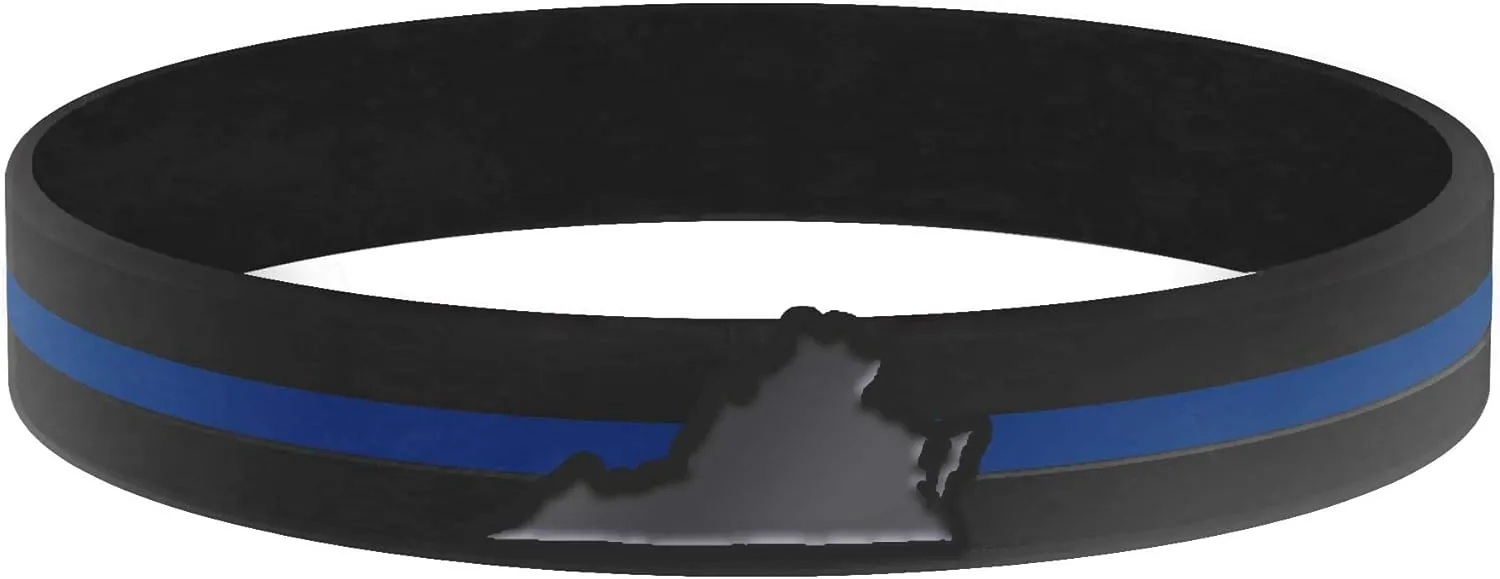 Thin Blue Line USA State Silicone Bracelet