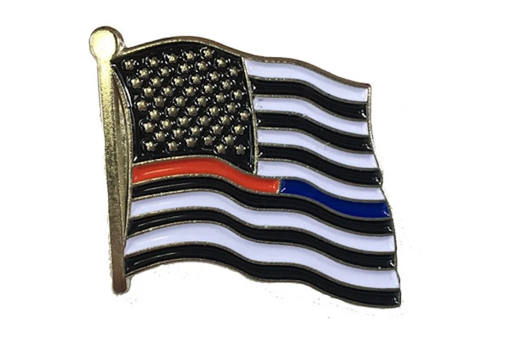 THIN LINE TACTICAL Thin Blue Line American Flag Lapel Pin