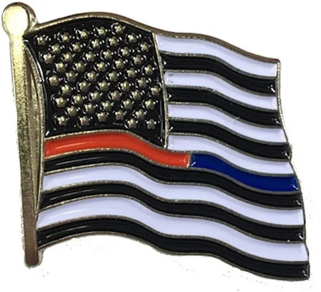 THIN LINE TACTICAL Thin Blue Line American Flag Lapel Pin