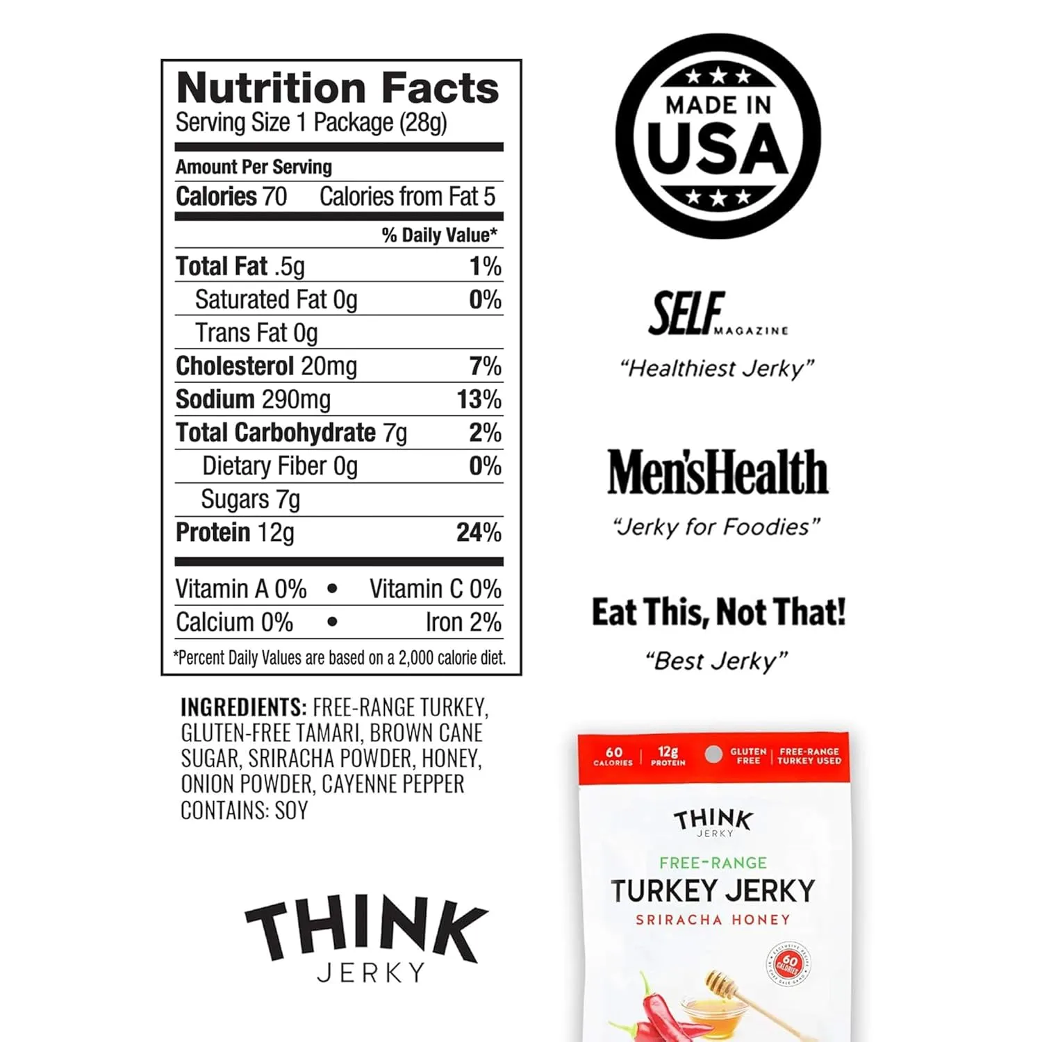 THINK JERKY High-Protein Jerky Snacks, Gluten Free, Chef-Crafted