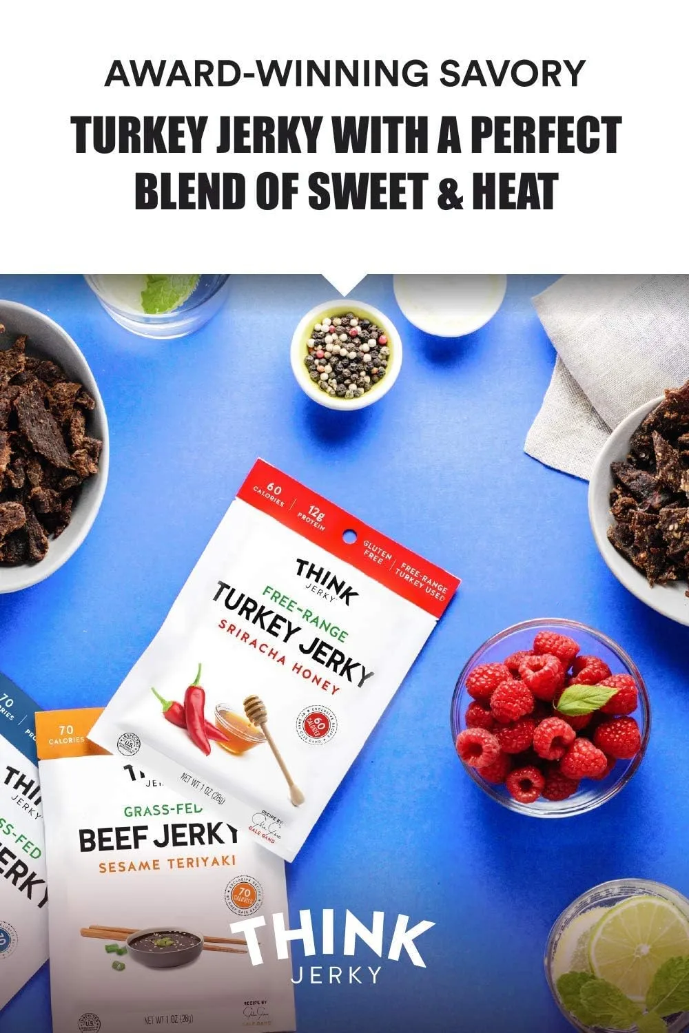 THINK JERKY High-Protein Jerky Snacks, Gluten Free, Chef-Crafted