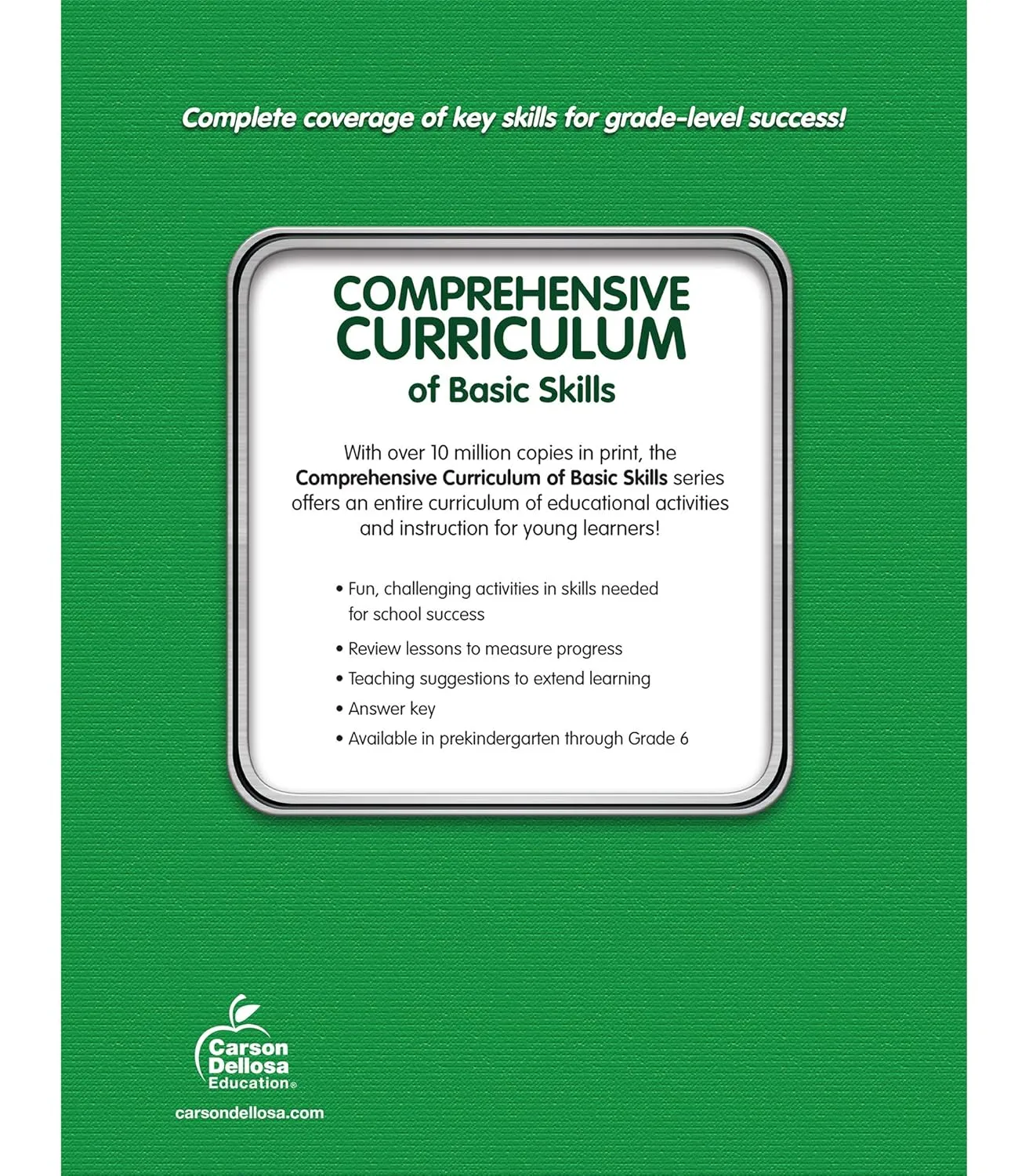 Carson Dellosa Comprehensive Curriculum of Basic Skills 3rd Grade Workbook, Reading Comprehension, Language Arts, Spelling