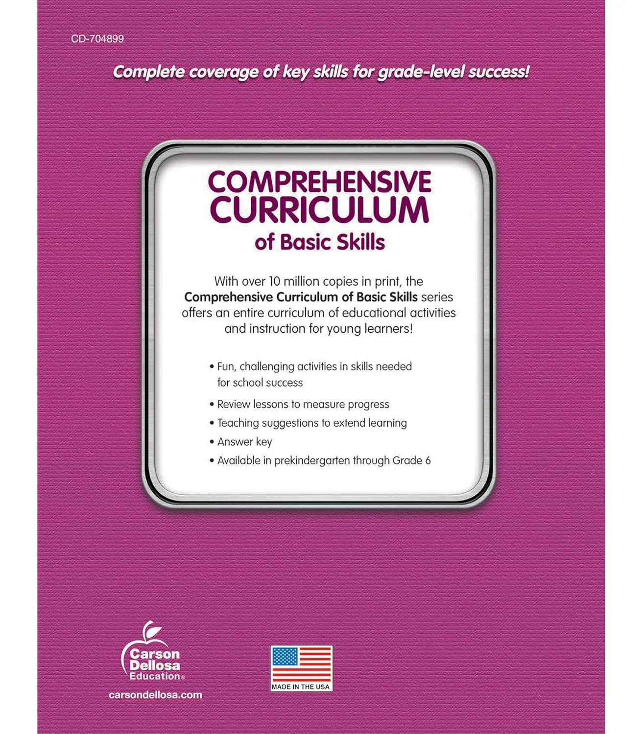 Carson Dellosa Comprehensive Curriculum of Basic Skills 6th Grade Workbooks All Subjects, Reading Comprehension