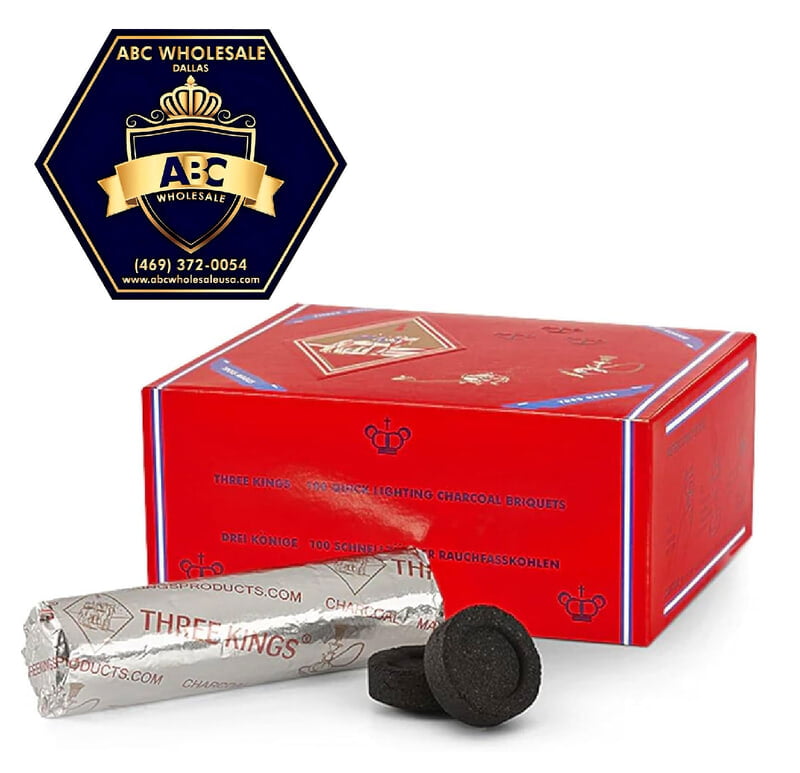 THREE Kings Hookah Charcoal 40MM 100CT