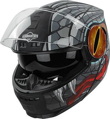 STEELBIRD SBH-40 ISS MAMBA GLOSSY BLACK/GREY C/V 600 MM (HIGH END)