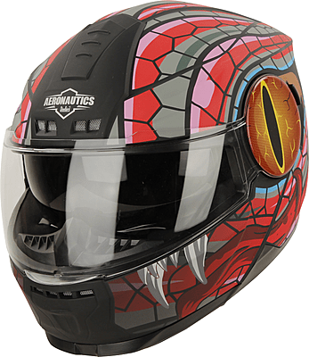 STEELBIRD SBH-40 ISS MAMBA GLOSSY BLACK/RED C/V 580 MM (HIGH END)