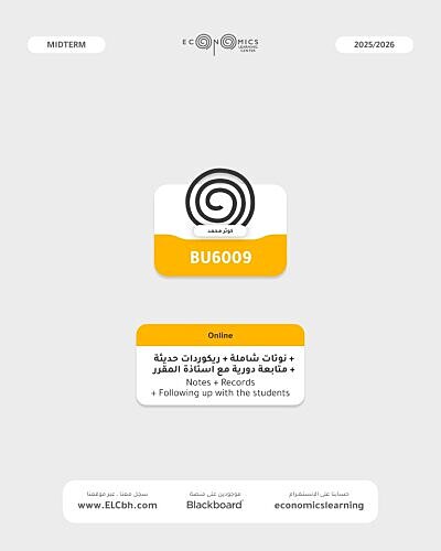 BU6009 - Introduction To Finance - Online