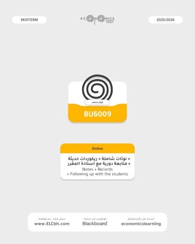 BU6009 - Introduction To Finance - Online