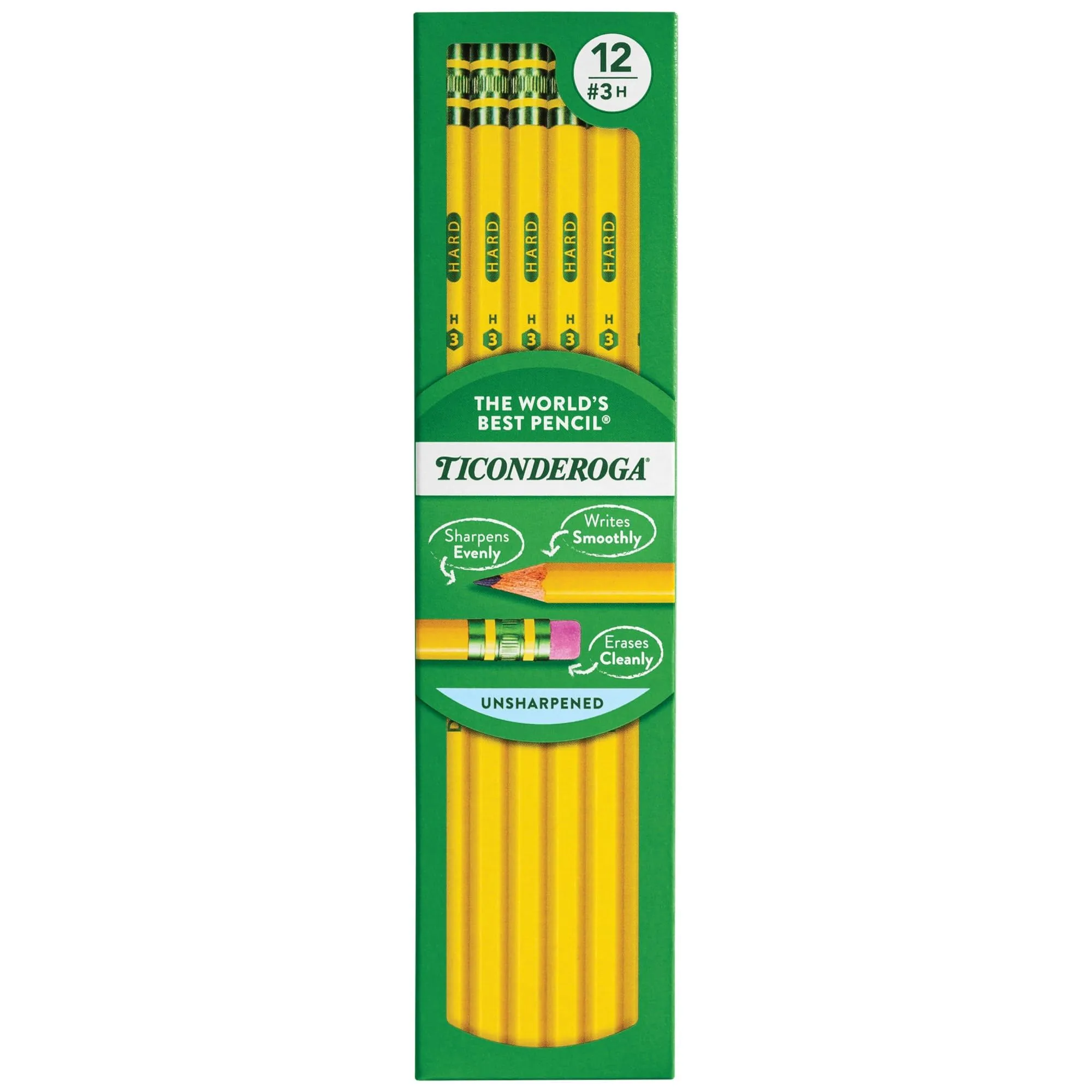 Ticonderoga® Pencils, #2 Medium Soft Lead, Box of 12