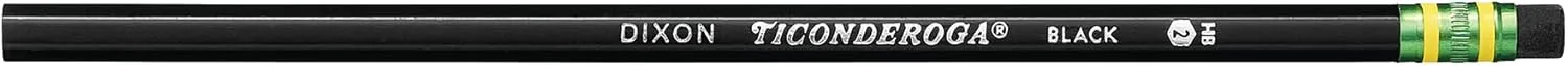 Ticonderoga #2 Wood-Cased Pencils, Black Barrel, Pack of 24
