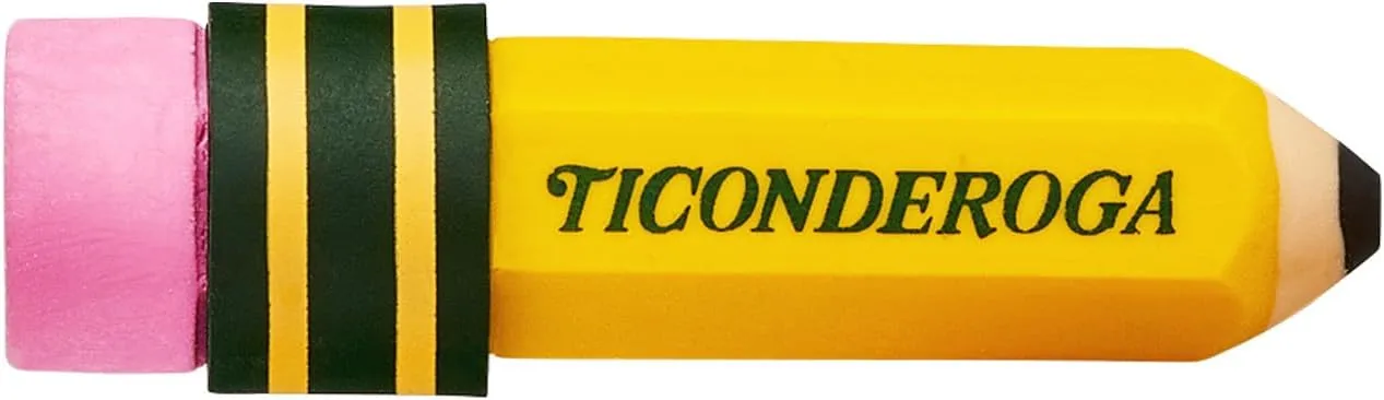 TICONDEROGA Erasers, Pencil Shaped, Latex-Free, Yellow