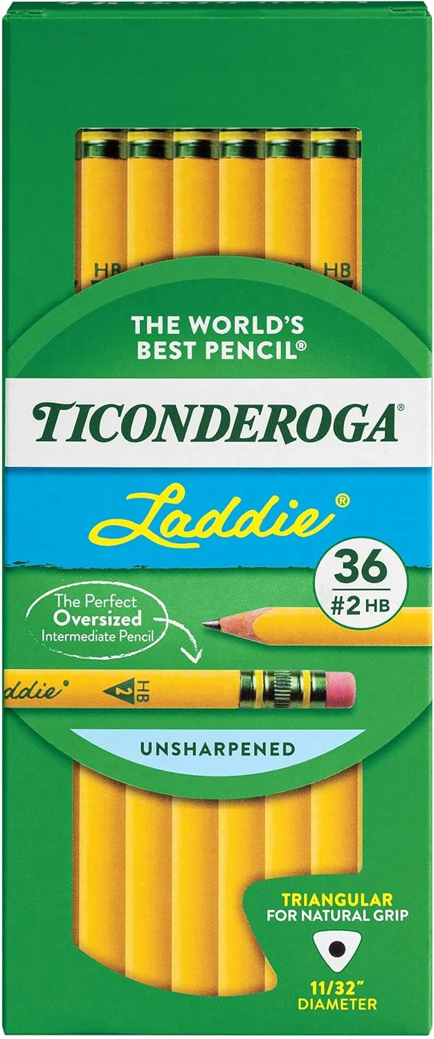 Ticonderoga® Tri-Write Pencils, With Erasers, #2 Lead, Yellow, Pack Of 36