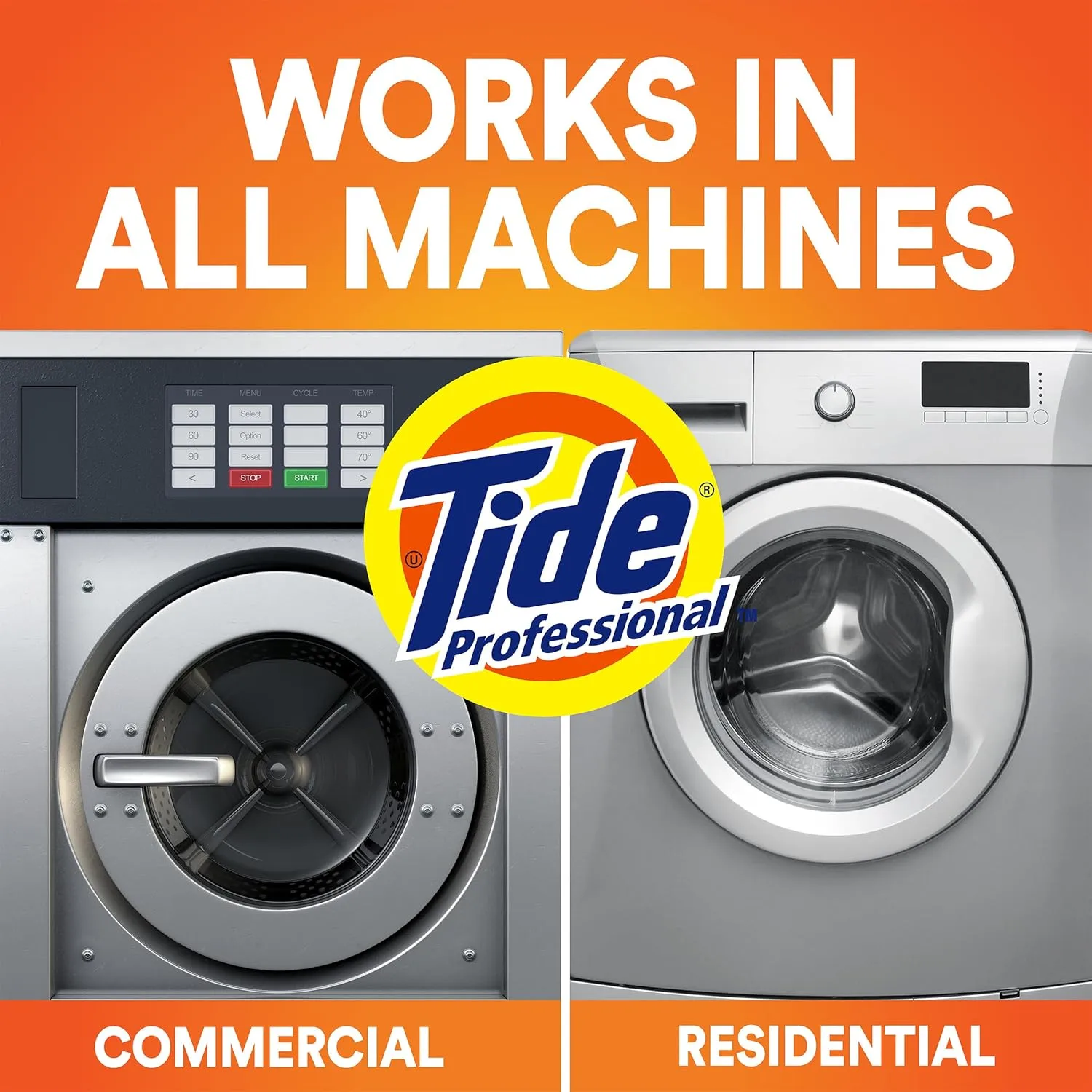 Tide Professional Commercial Liquid Laundry Detergent, Floral, 105 Fl oz, 80 Loads (4-Pack)
