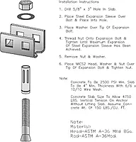 Tie Down 59125 Concrete Slab Anchor