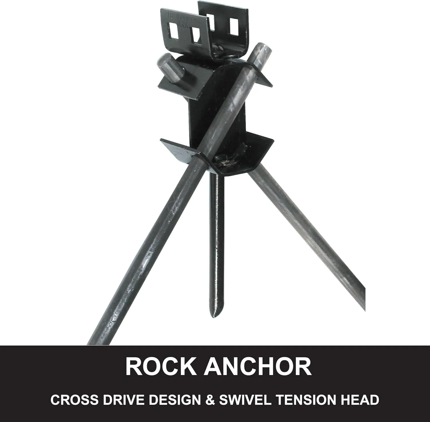 Tie Down Cross Drive Rock Anchor – Heavy-Duty 30” Anchor with Swivel Head for Secure Rock Installation 1 in Box