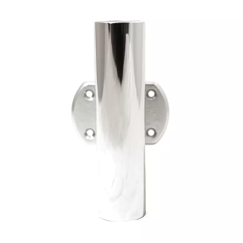 Tigress 8 1/2" Straight Side Mount Transom or Console Rod Holder - Anodized Aluminum, Secure 4-Hole Mount