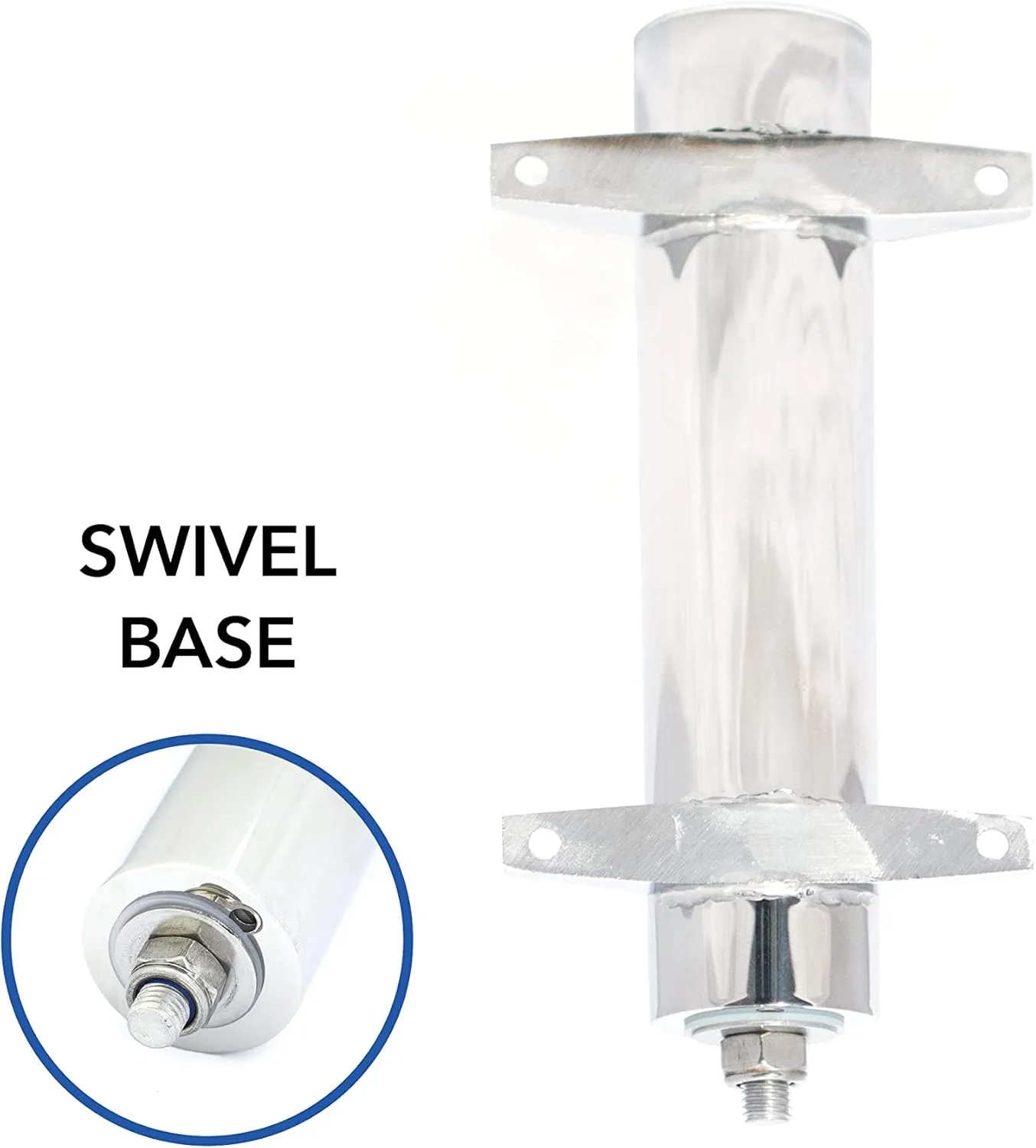 Tigress Swivel Side Mount Rod Holder, 9" Length and Stainless Steel with Vinyl Insert for Rod Protection