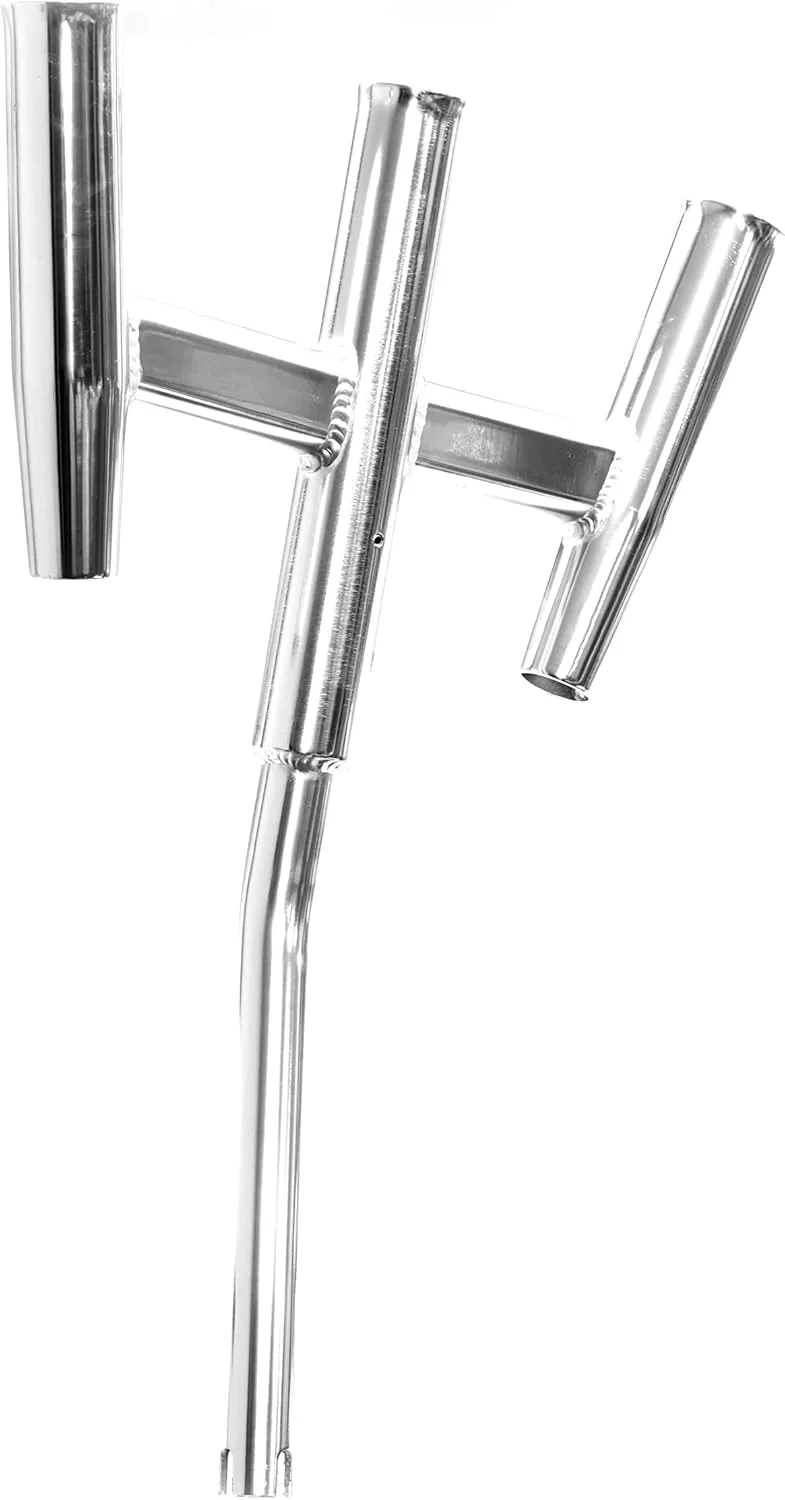 TIGRESS Triple Aluminum Kite Rod Holder - Polished