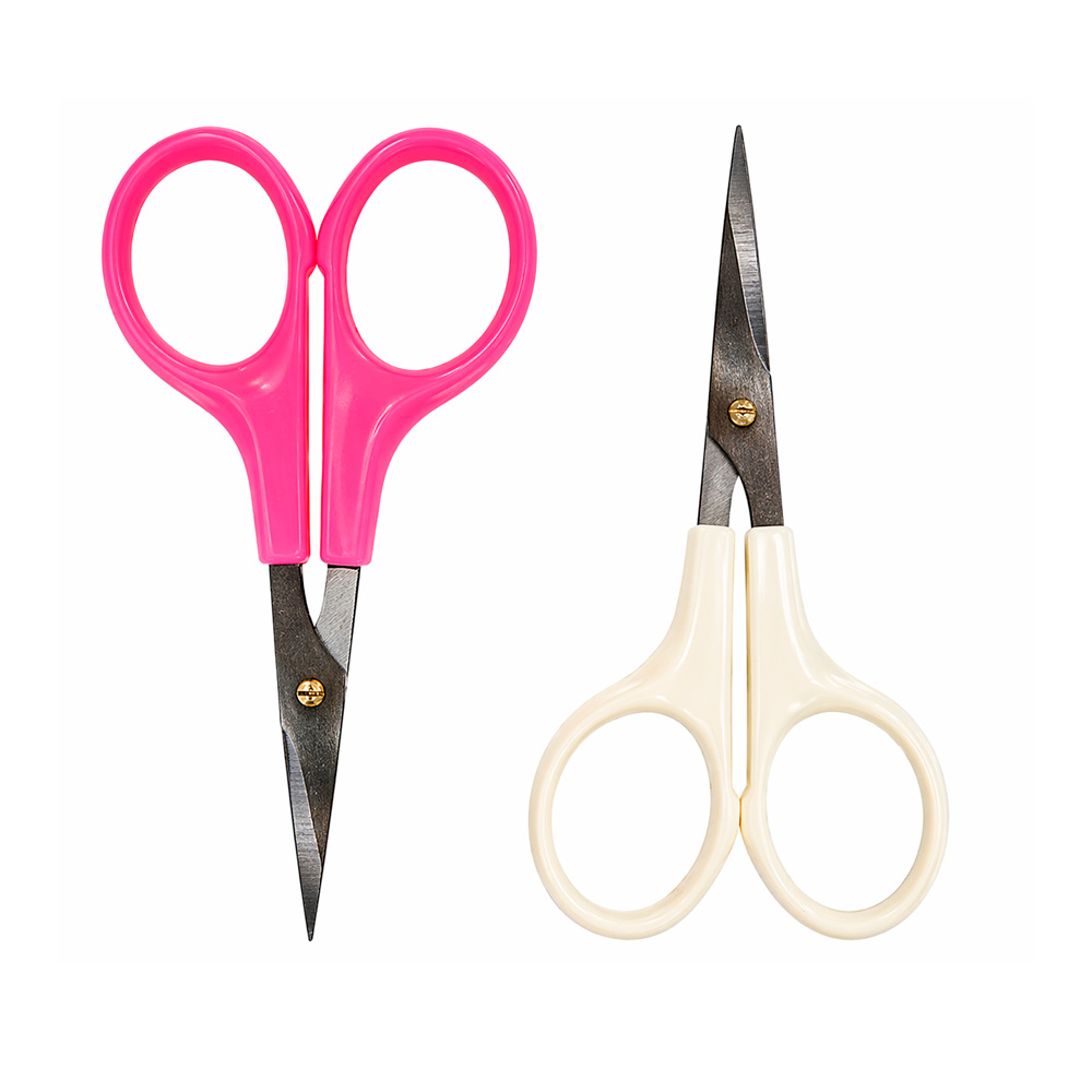 Tijera Para Bordar 3.5 Pulgadas Rosada Y Blanca Paquete por 12 Unidades