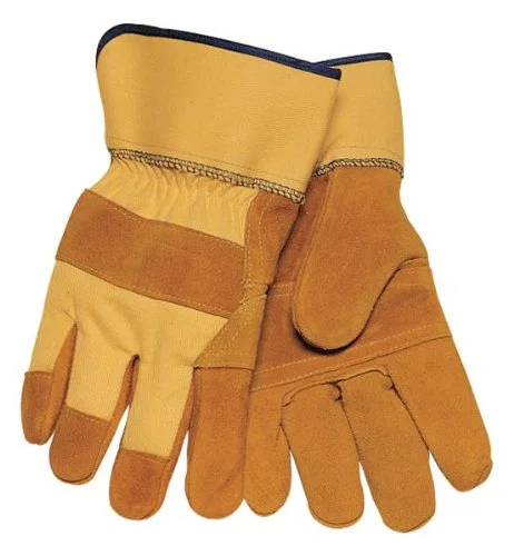 Tillman 1500YPP Split Cowhide/Canvas 3 Piece Palm Work Gloves, Large