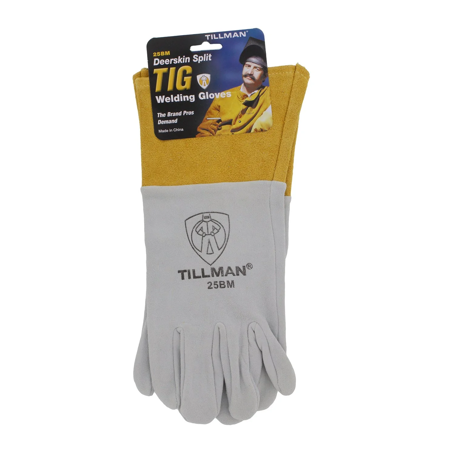 John Tillman & Co 25BM Medium Pearl Split Deerskin Uniform Leather Welders Gloves