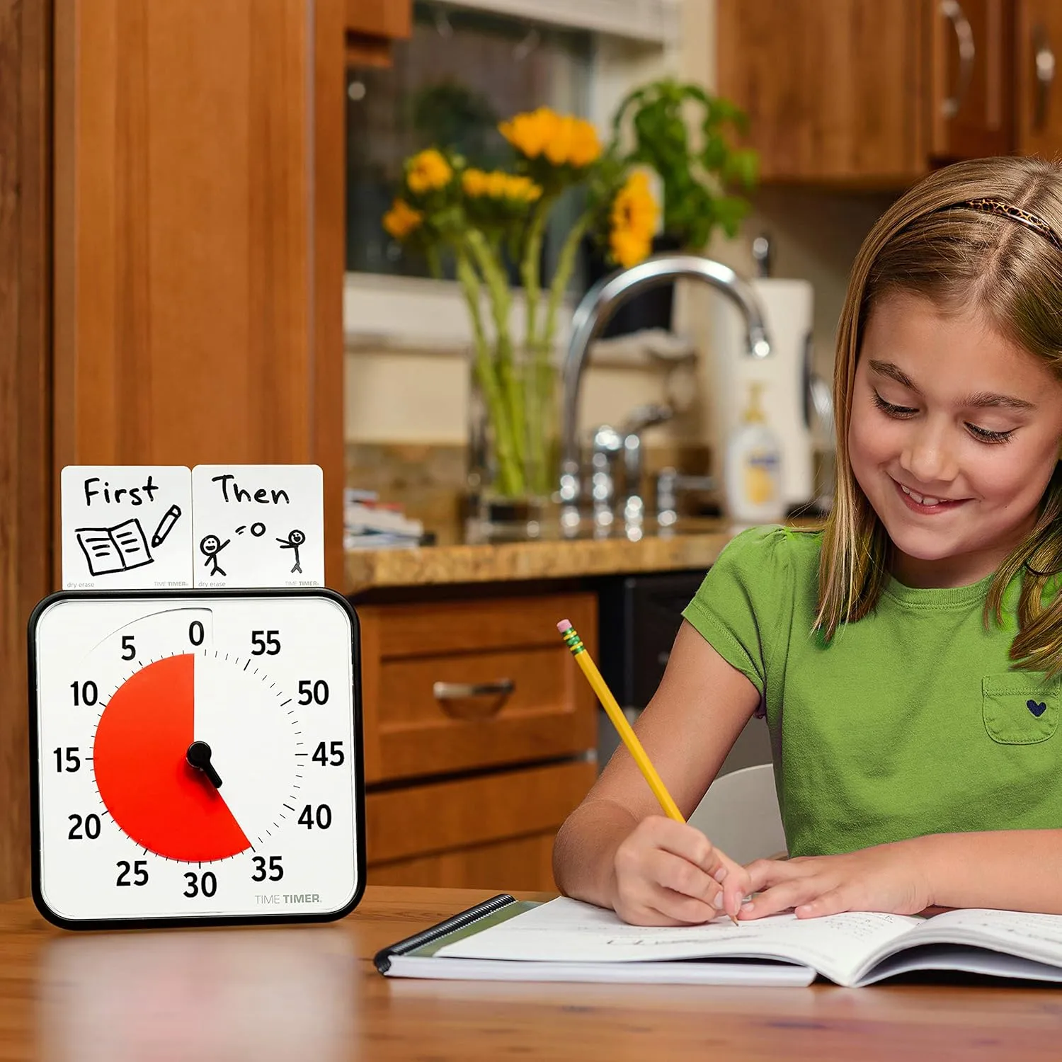 TIME TIMER 8 inch Visual Timer - 60 Minute Desk Countdown Clock with Dry Erase Activity Card