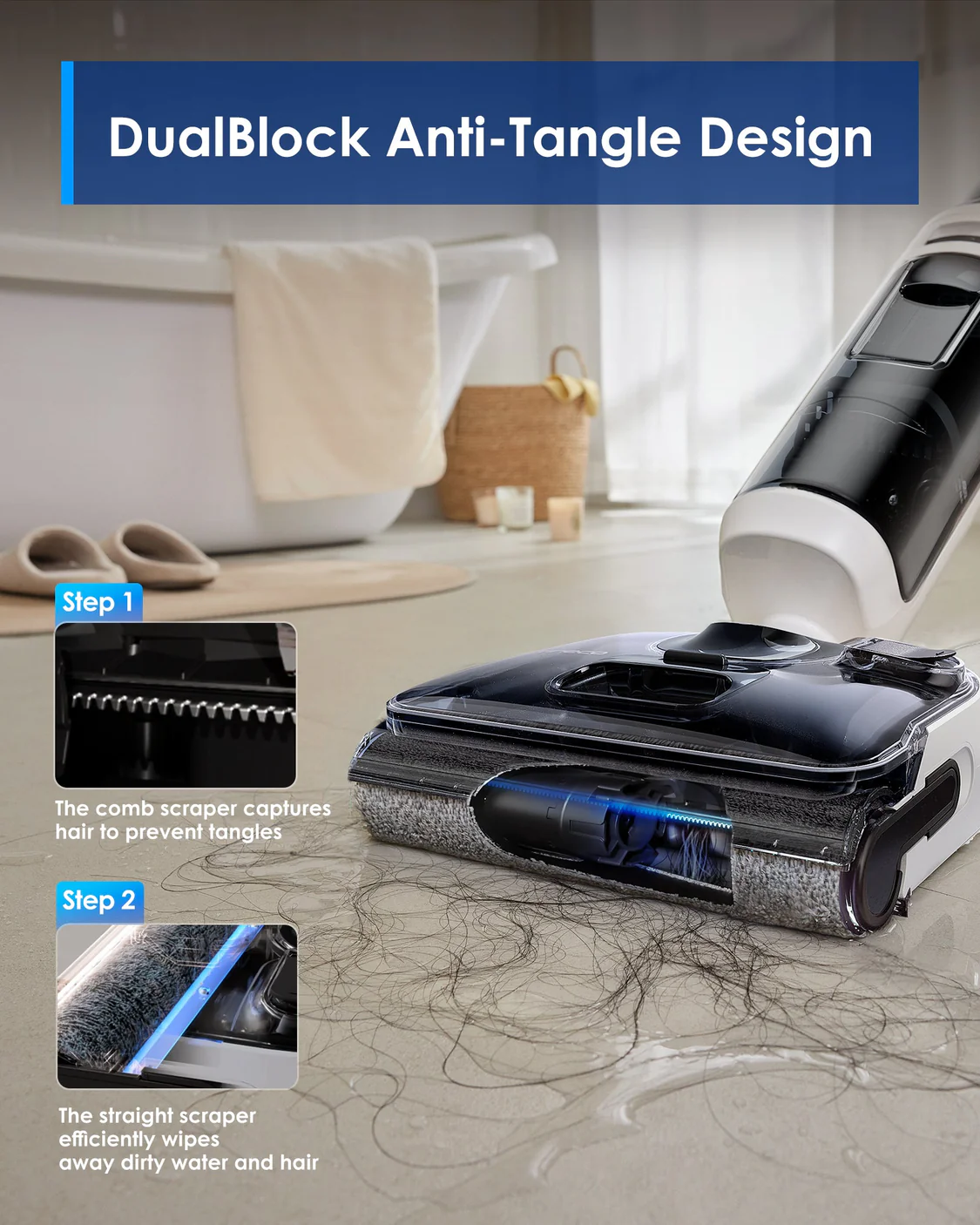 Tineco Floor One Switch S6 Stretch - 65min, Smart 180° Lay Flat Wet Dry Cordless Vacuum Floor Washer & Mop Stick