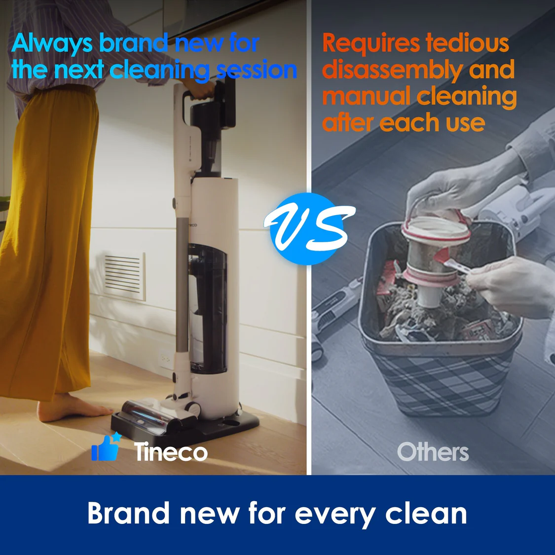 Tineco PURE ONE STATION 5 - Cordless Vacuum & Handvac Stick, 60 Min, 160W
